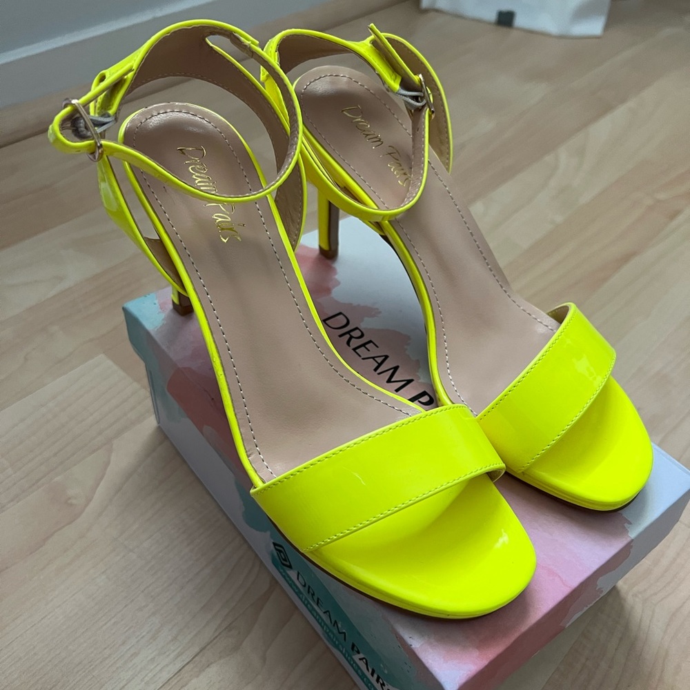Neon Yellow Heeled Sandal